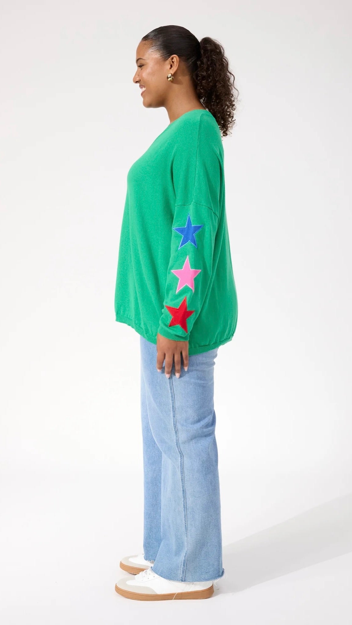 Vermont Star V Neck Jumper Green