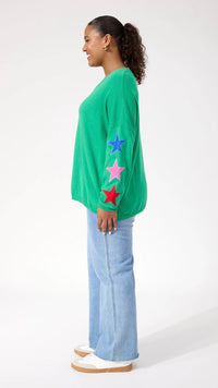 Vermont Star V Neck Jumper Green
