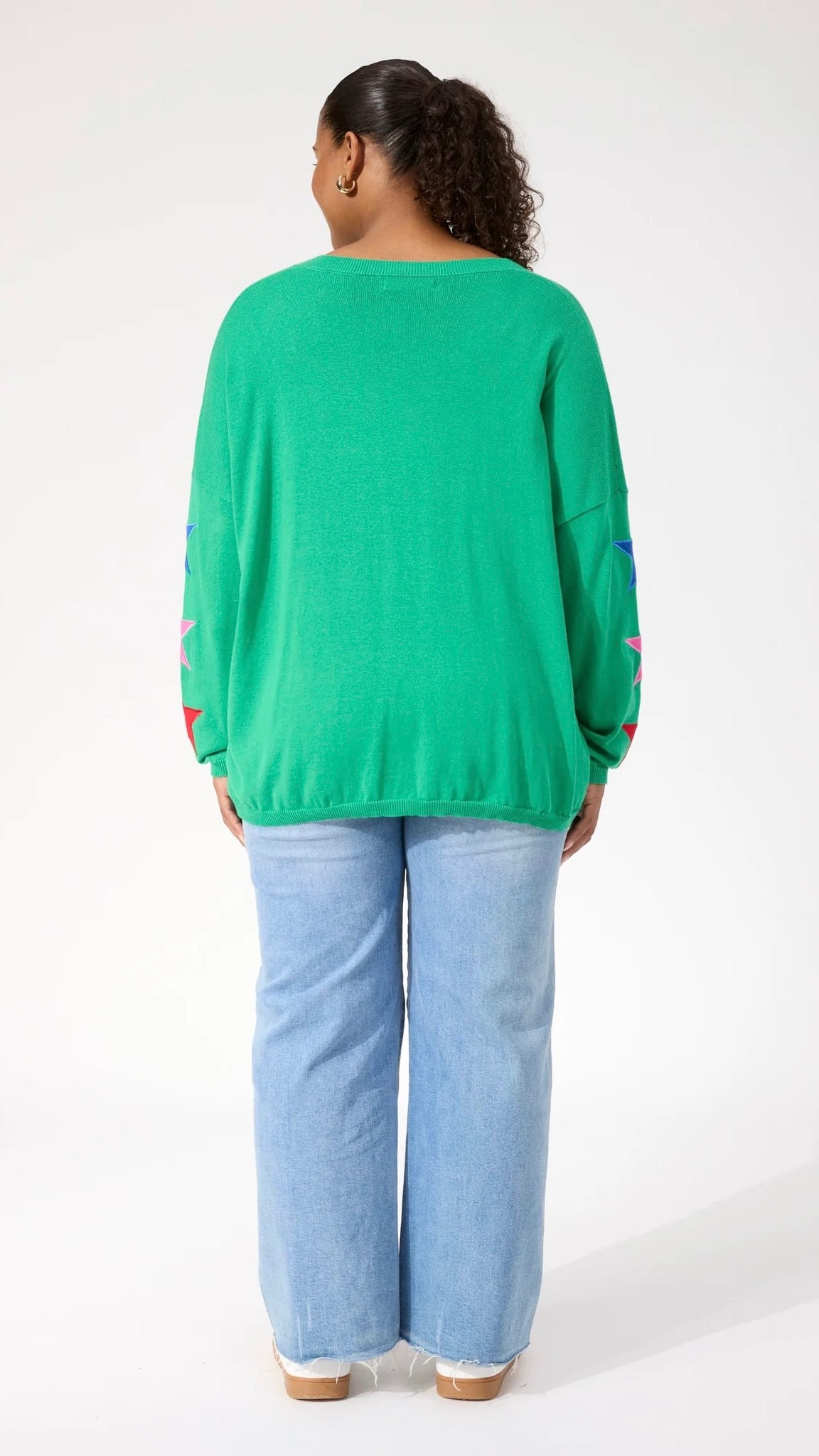 Vermont Star V Neck Jumper Green