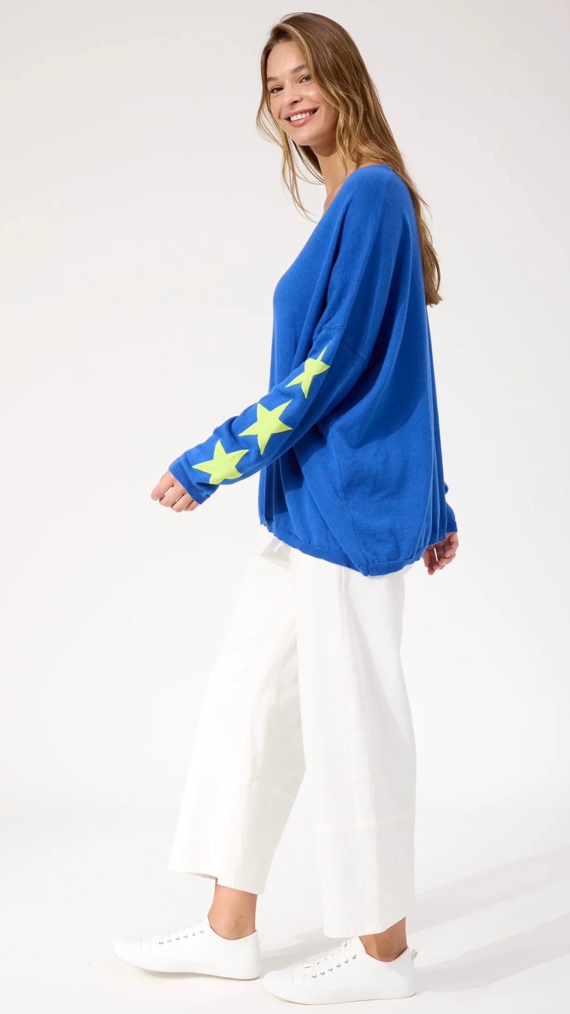 Vermont Star V Neck Jumper Cobalt