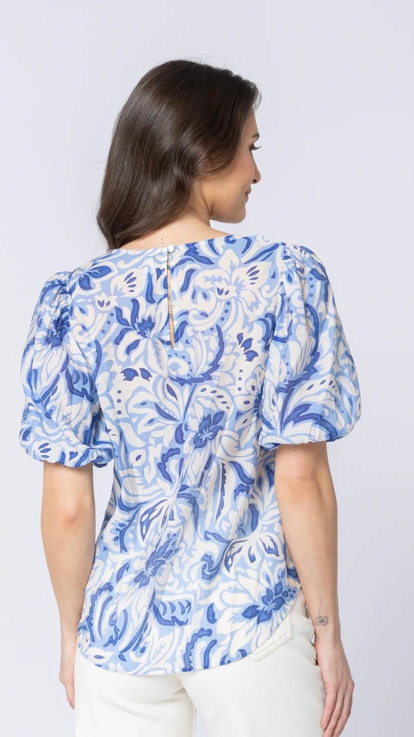 Relaxed Carefree Top Blue Whisper