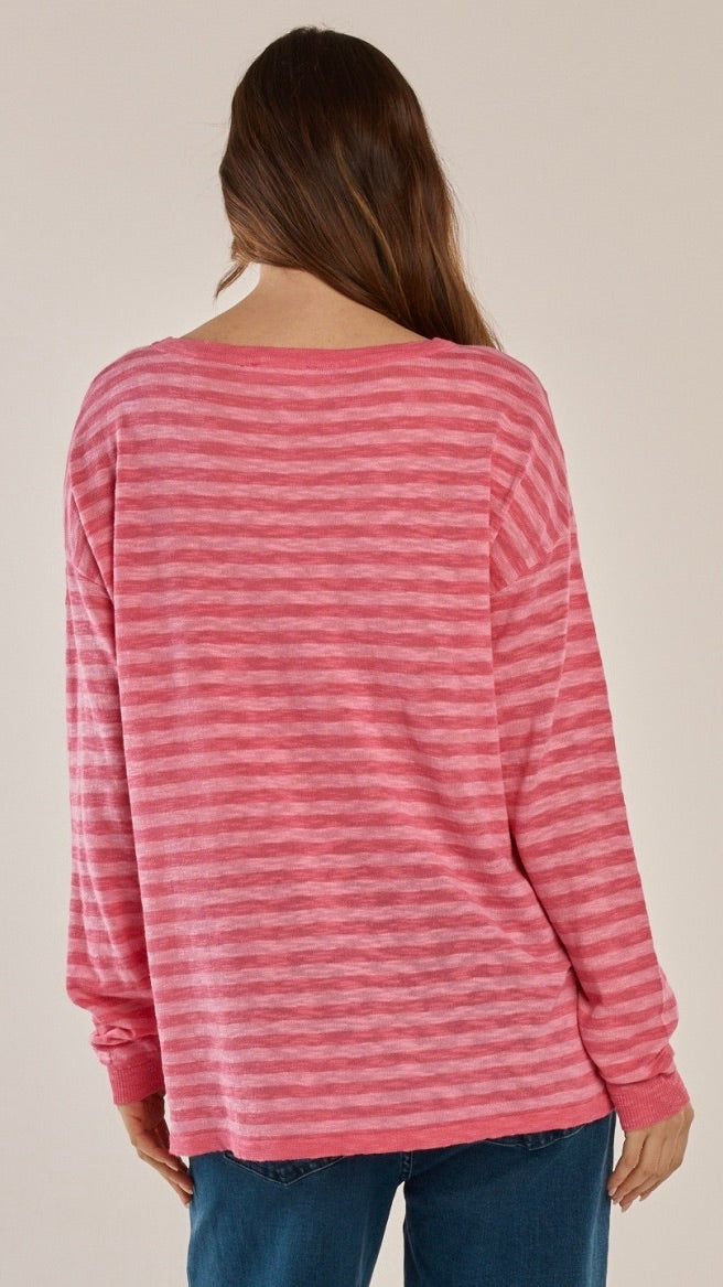 Natasha Knit Top Blush Stripe