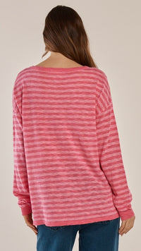Natasha Knit Top Blush Stripe