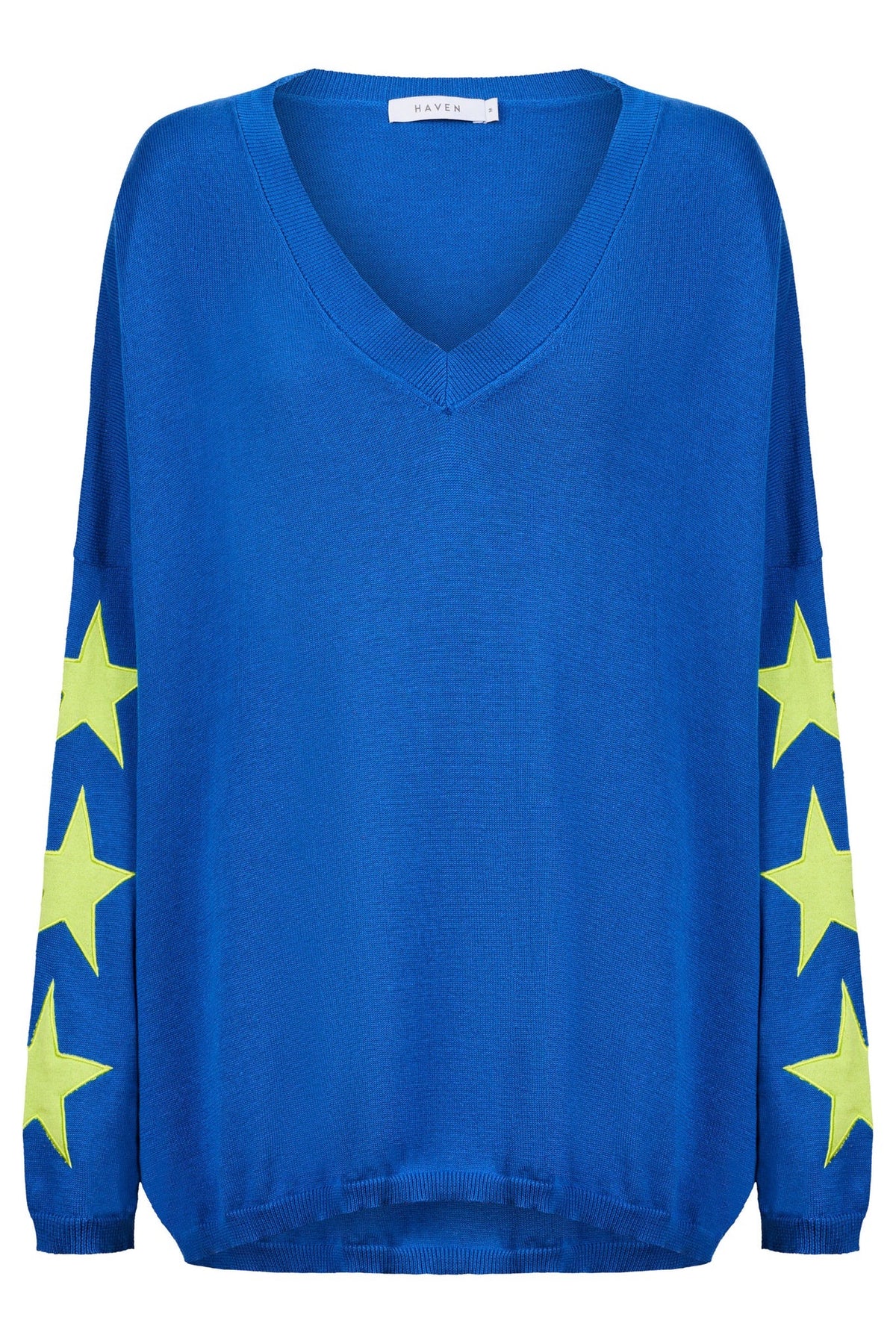 Vermont Star V Neck Jumper Cobalt