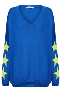 Vermont Star V Neck Jumper Cobalt