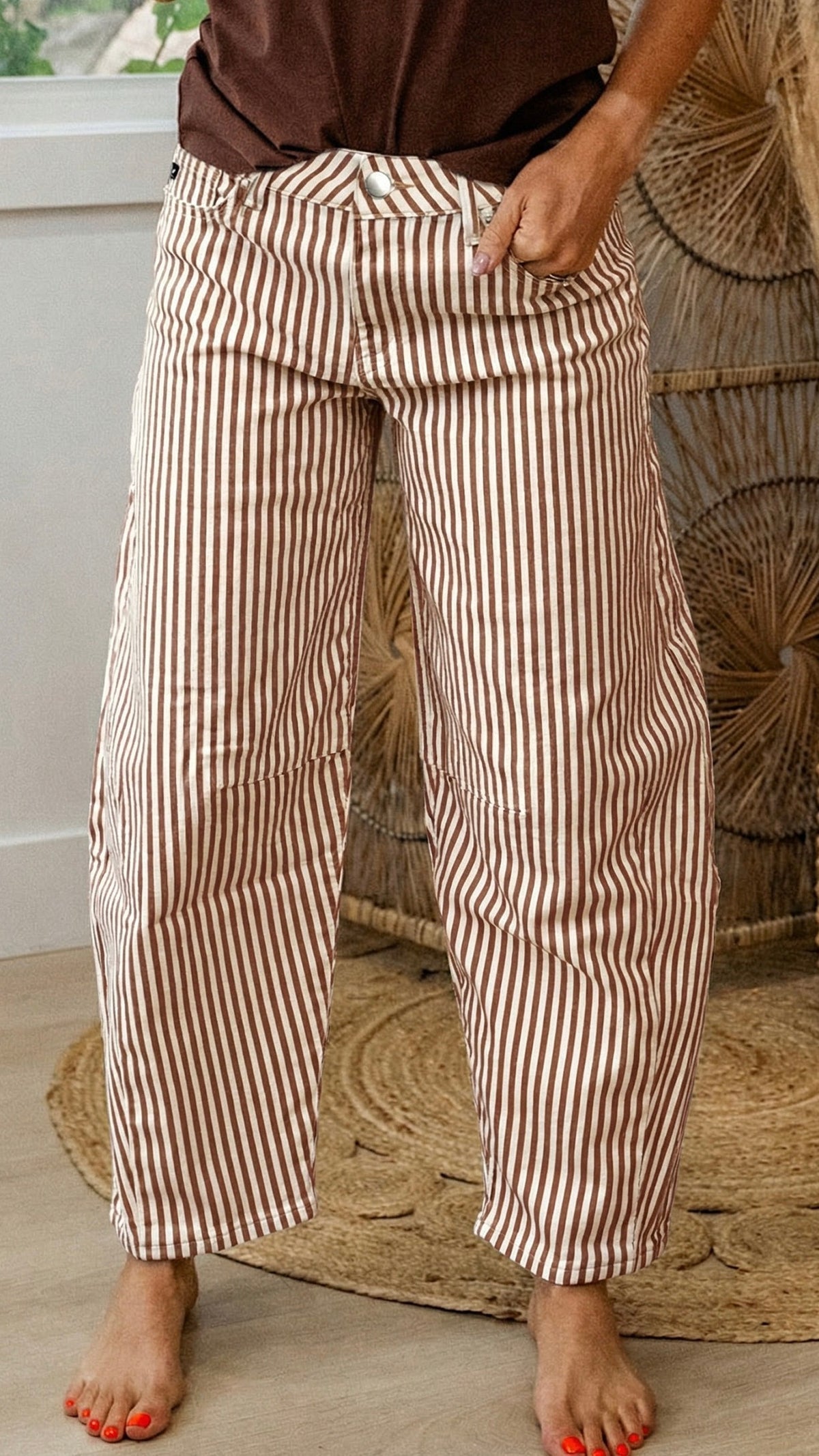 Austin Striped Barrel Brown