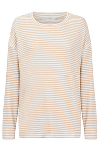 Levi Stripe Long Sleeve Tshirt Latte