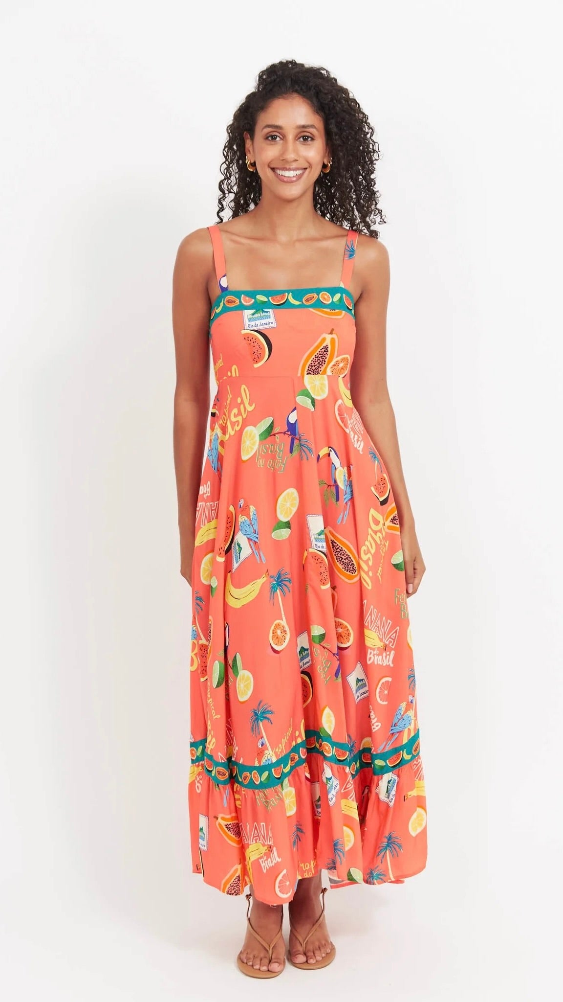 Cabana Tank Maxi Dress Brasil Coral