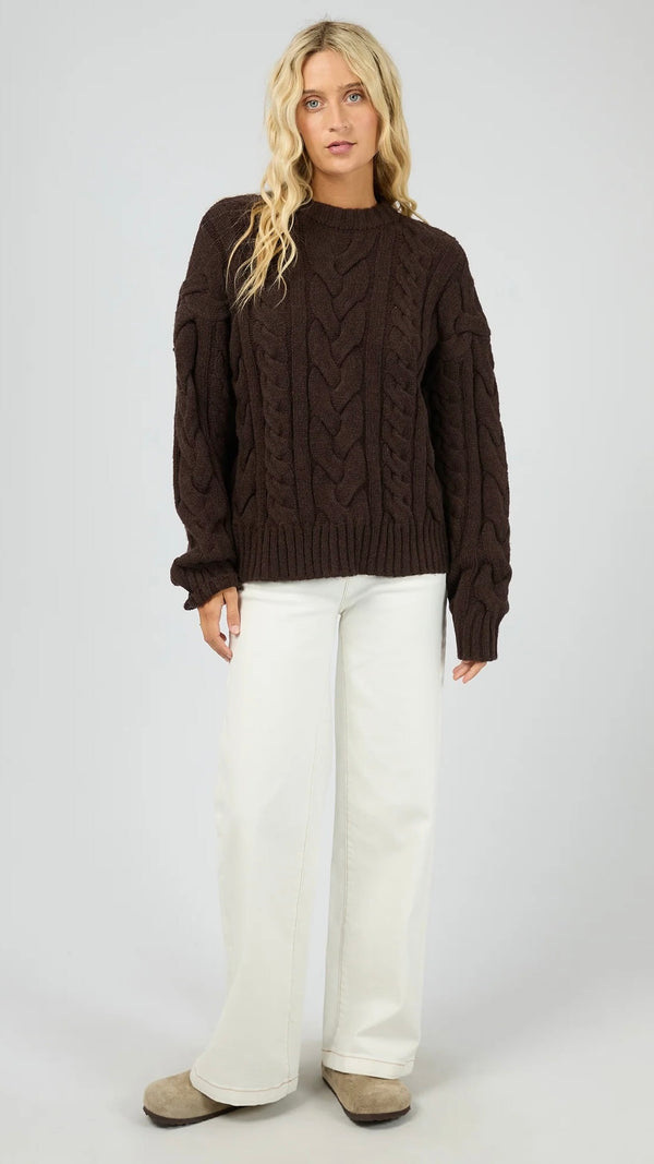 Higgins Cable Knit Brown