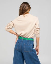 Boom Shankar Flower Belt Peacock Suede