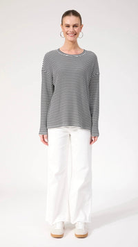 Levi Stripe Long Sleeve Tshirt Black
