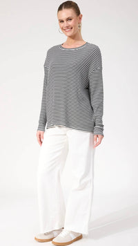Levi Stripe Long Sleeve Tshirt Black