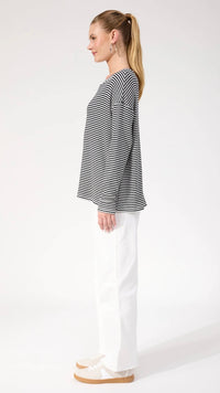 Levi Stripe Long Sleeve Tshirt Black