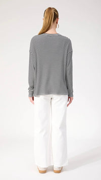 Levi Stripe Long Sleeve Tshirt Black