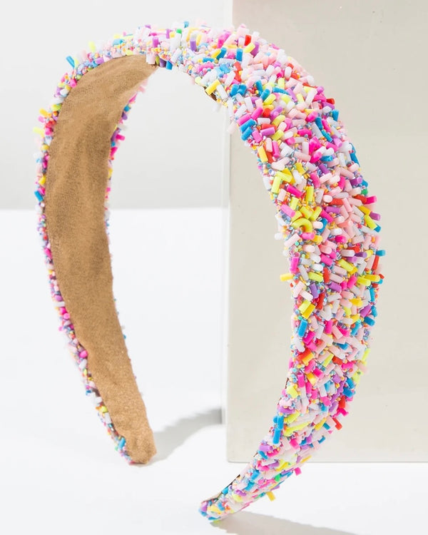 HA040 Confetti Headband Sprinkle Pink