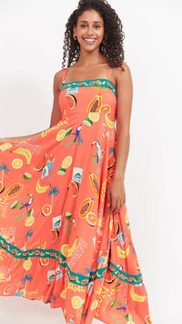 Cabana Tank Maxi Dress Brasil Coral