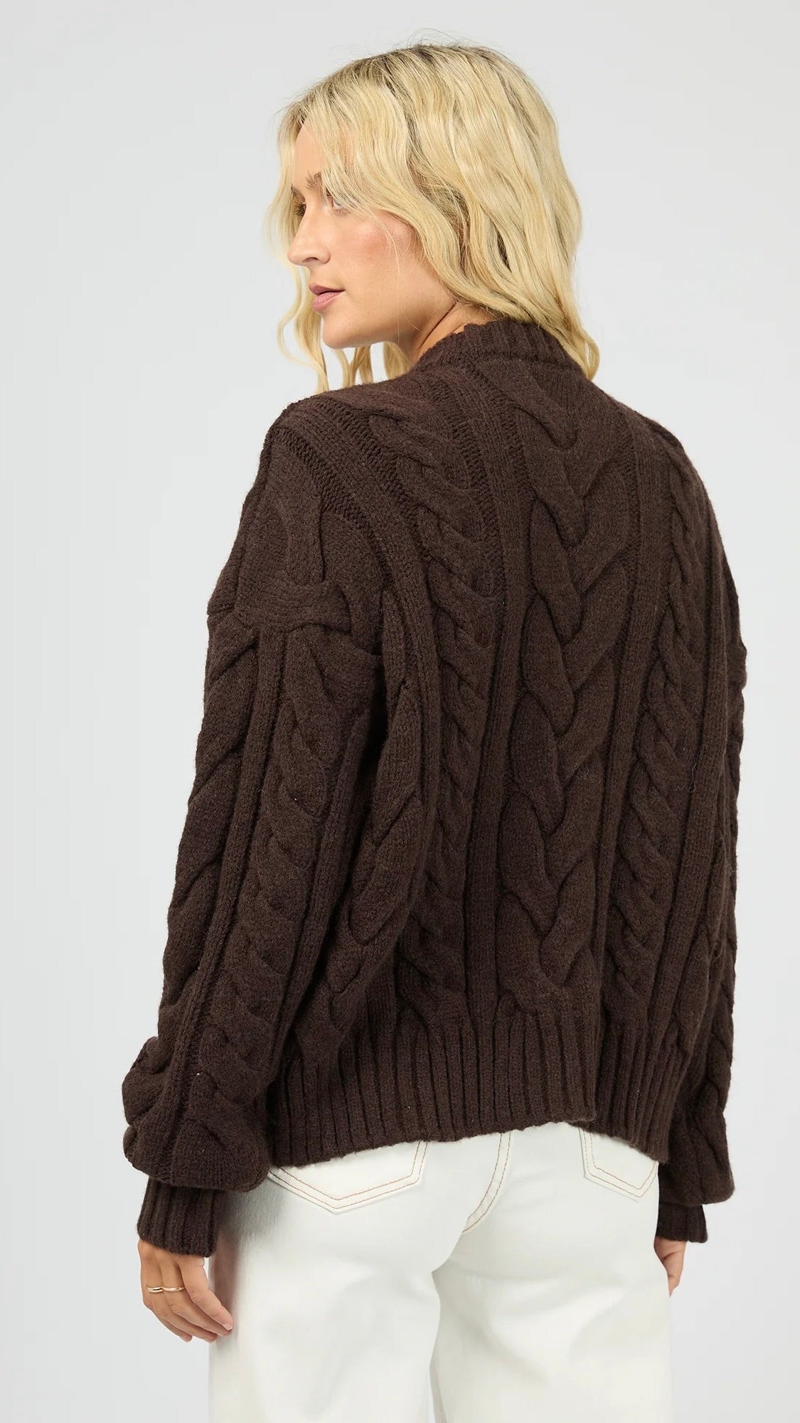 Higgins Cable Knit Brown