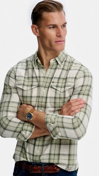 Superdry Light Check Shirt Sage