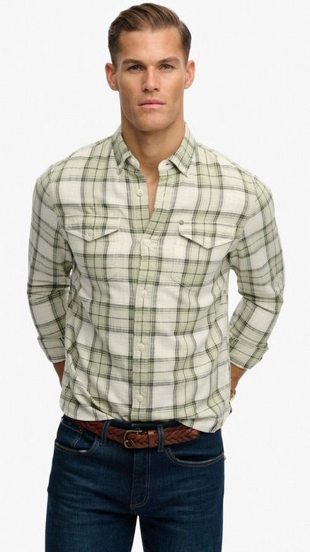 Superdry Light Check Shirt Sage