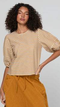 Ava Top Mustard Stripe