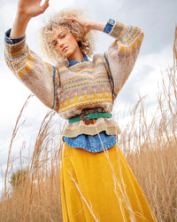 Boom Shankar Flower Belt Peacock Suede