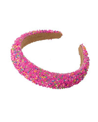 HA040 Confetti Headband Sprinkle Hot Pink