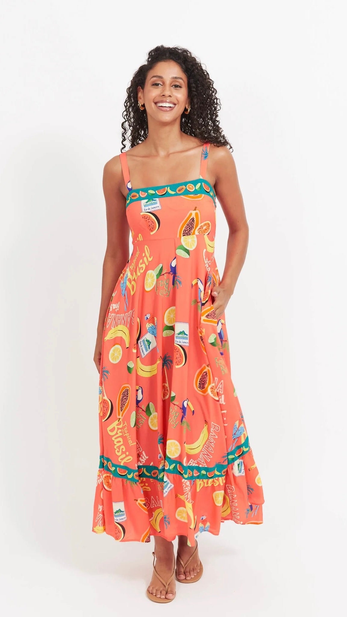 Cabana Tank Maxi Dress Brasil Coral