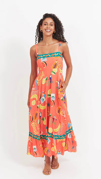 Cabana Tank Maxi Dress Brasil Coral