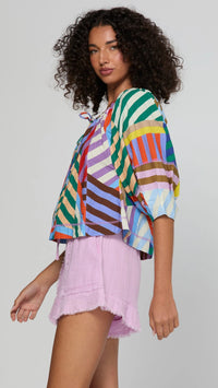 Lucia Top Liquorice Stripe