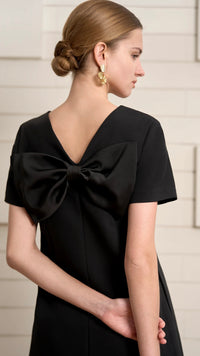 Bow Back Dress Black