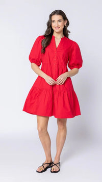 Reflective Mini Dress Ruby Cotton