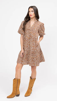 Reflective Mini Dress Caramel