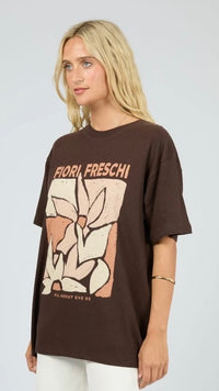 Fiori Freschi Relaxed Tee Brown