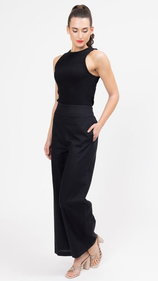 Essential Full Wide Leg Pant Black