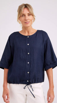 Studio Button Top/Jacket Navy