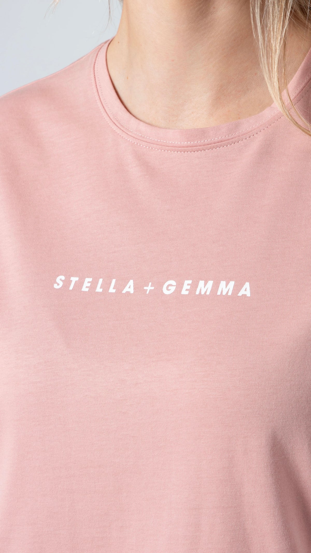 Cuff Sleeve T-Shirt Rose White Logo