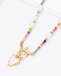 Heart Pendant Beaded Necklace