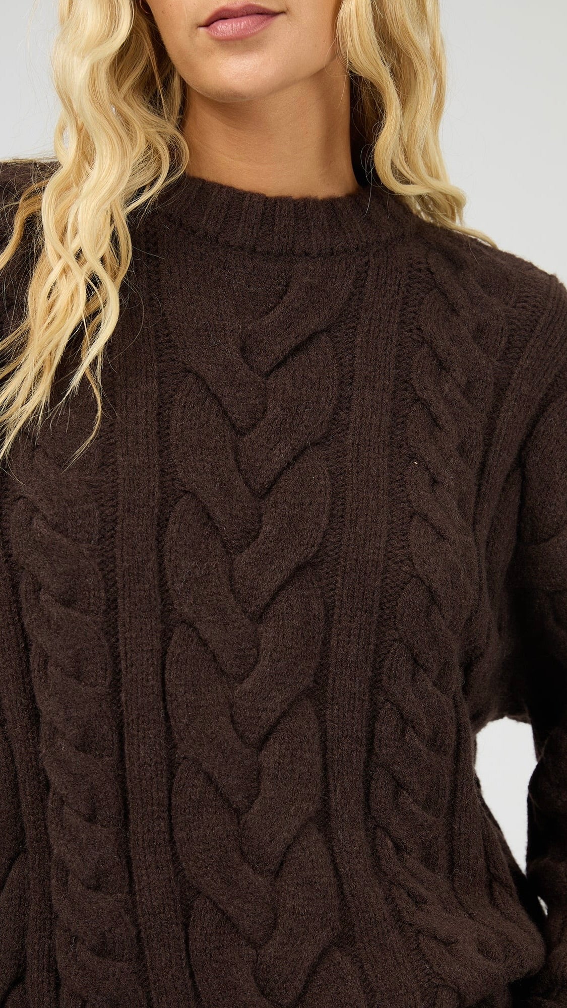 Higgins Cable Knit Brown