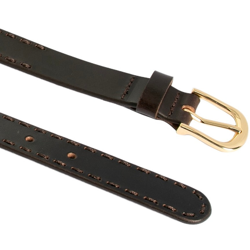Clara Hand Laced Leather Belt Chocolate