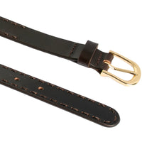 Clara Hand Laced Leather Belt Chocolate
