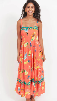 Cabana Tank Maxi Dress Brasil Coral