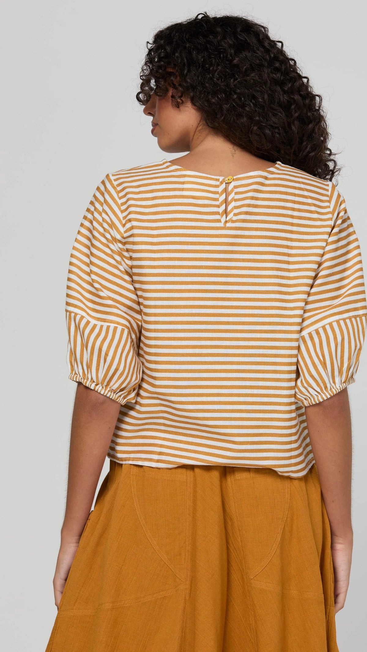 Ava Top Mustard Stripe