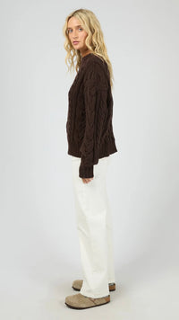 Higgins Cable Knit Brown