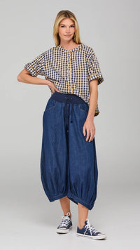 Guru Pant Dark Denim Contrast Stitching