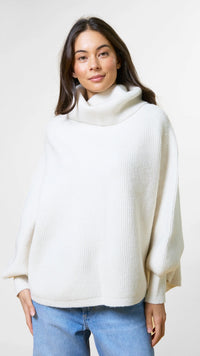 Polo Neck Poncho Vanilla