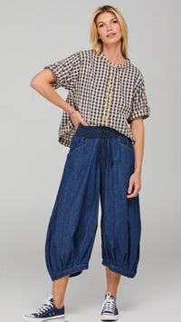 Guru Pant Dark Denim Contrast Stitching