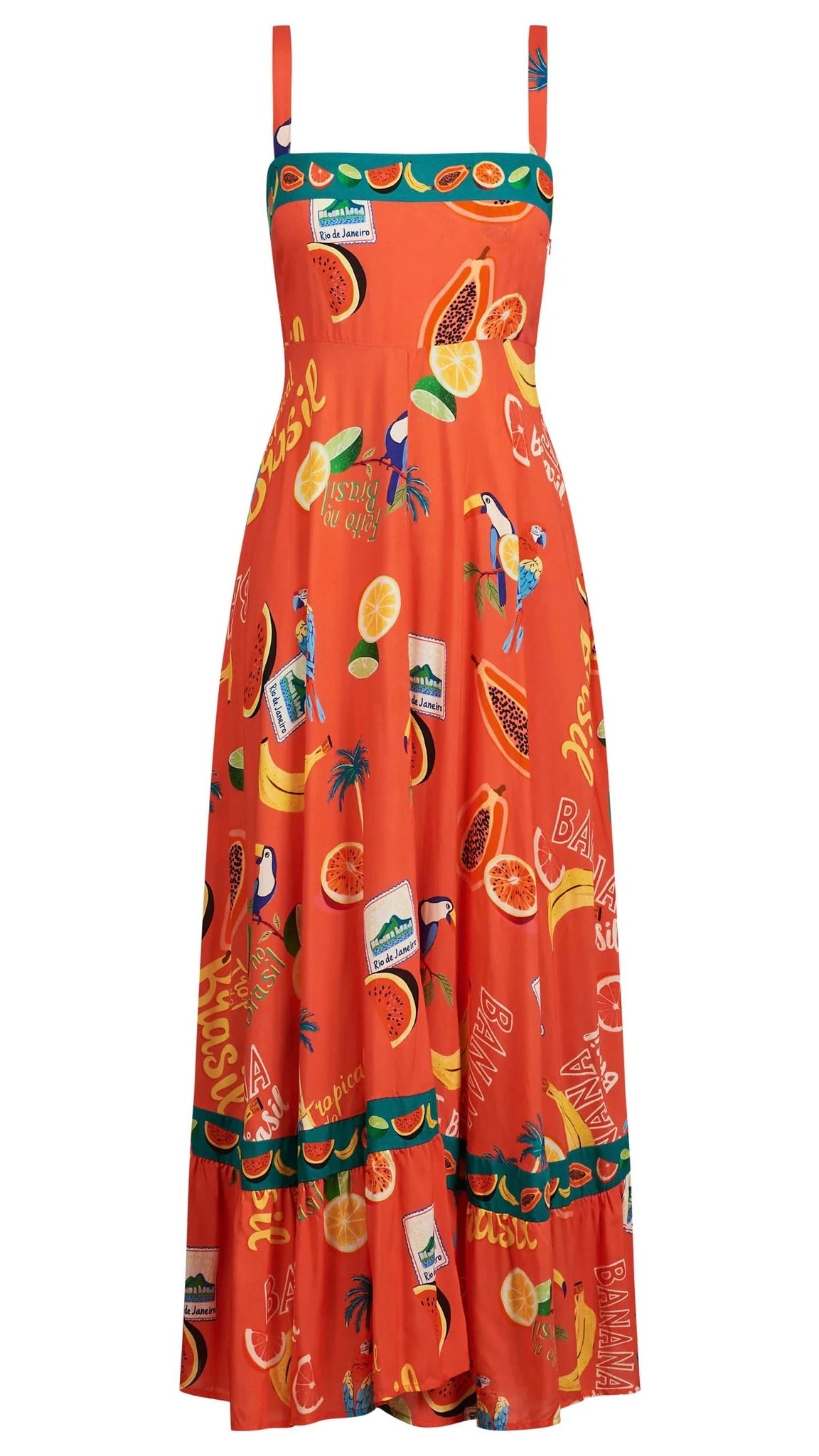 Cabana Tank Maxi Dress Brasil Coral
