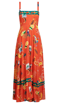 Cabana Tank Maxi Dress Brasil Coral