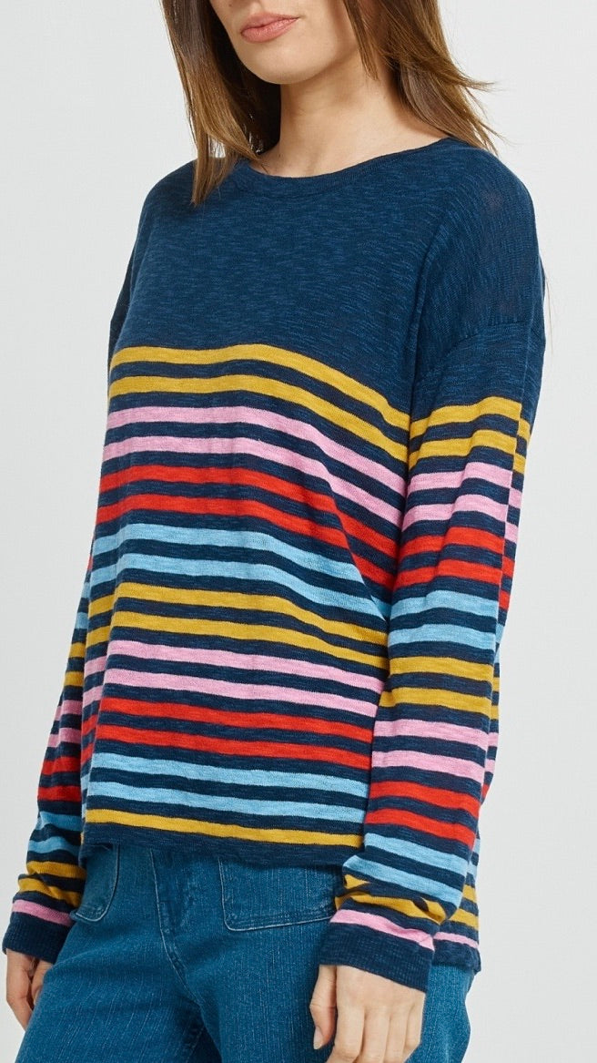 Natasha Knit Top Rainbow Stripe