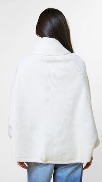Polo Neck Poncho Vanilla